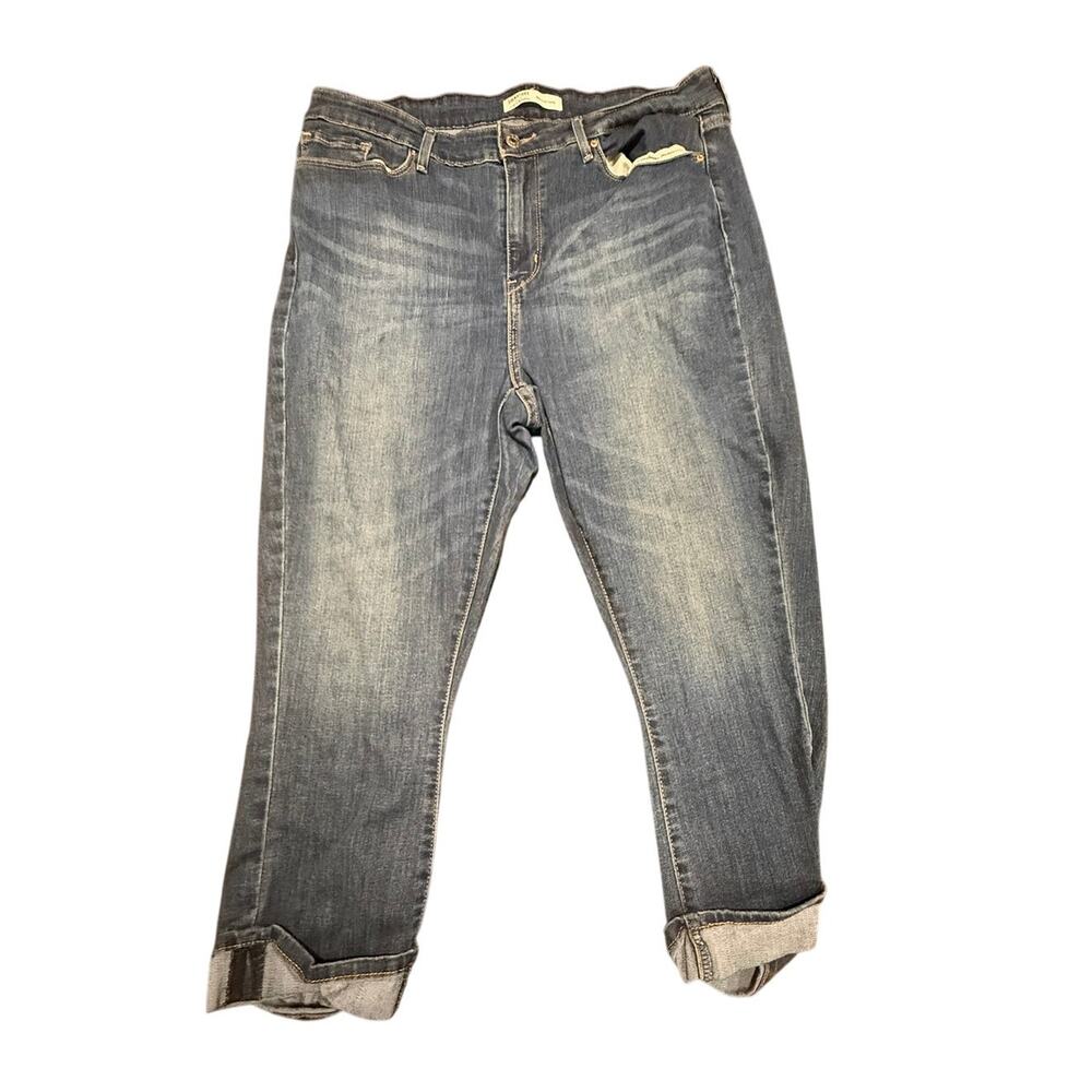 Signature by Levi Strauss & Co. Women's Mid-Rise Capri Denim Jeans Blue Size 18